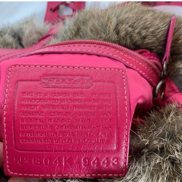 Coach - pink authentic RARE quilted, angora - Picture 5 of 7